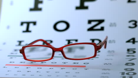 Red-glasses-falling-on-eye-test