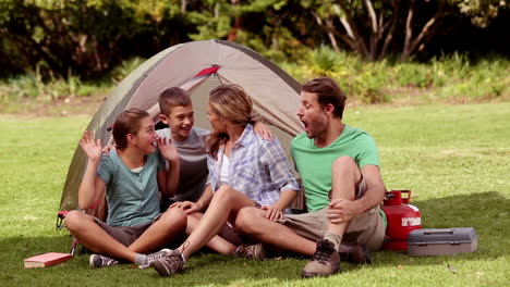 Family-camping-in-a-park