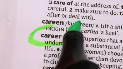 Career-circled-with-green-highlighter