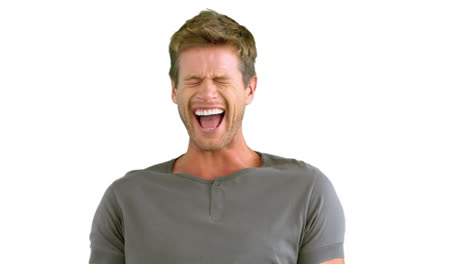 Man-laughing-on-white-background