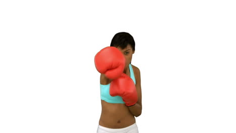 Modelo-Sexy-Con-Guantes-Rojos-De-Boxeo