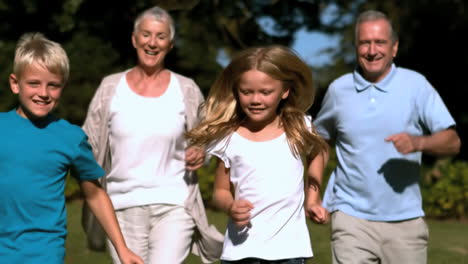 Grandparents-running-with-their-grandchildren-in-a-park