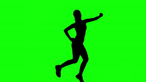 Silhouette-of-woman-working-out-on-green-screen