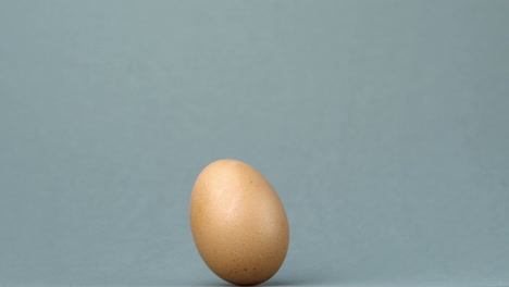 Egg-revolving-against-grey-background