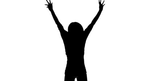 Silhouette-of-a-woman-jumping-on-white-background