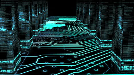 Circuit-board-corridor-with-data-columns-animation