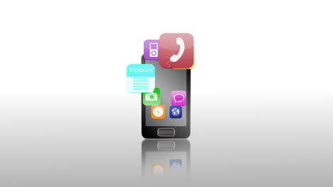 Application-icons-floating-into-smartphone