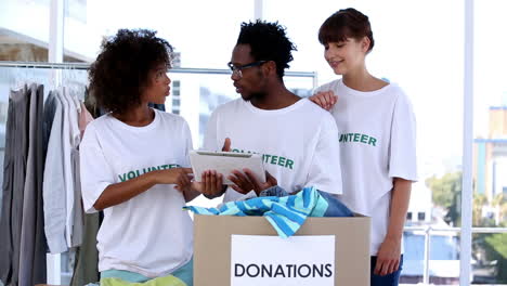 Group-of-volunteers-talking-together