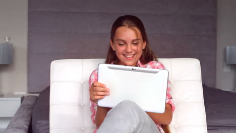 Girl-using-a-tablet