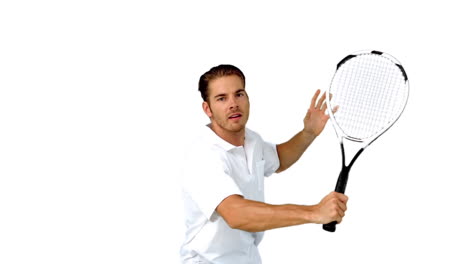 Schöner-Mann,-Der-Tennis-Spielt-