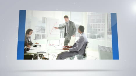 Screens-showing-business-situations-