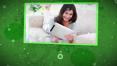 Video-of-smiling-women-using-tablet