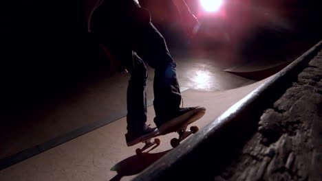 Skater-dropping-in-on-ramp