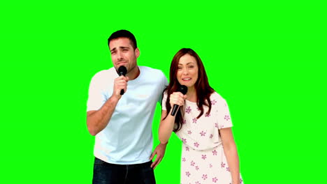 Friends-dancing-and-singing-on-green-screen