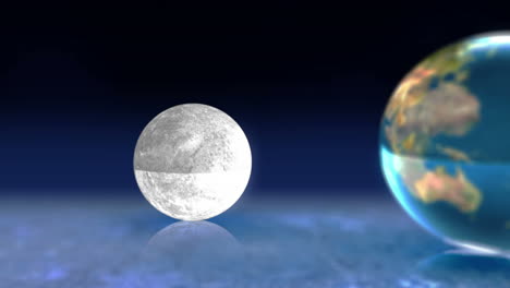 Animation-Von-Erde,-Mond-Und-Sonne