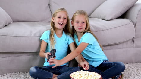 Sisters-watching-television