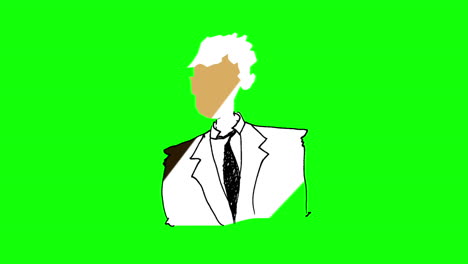 Animation-of-slowly-appearing-painted-businessman-