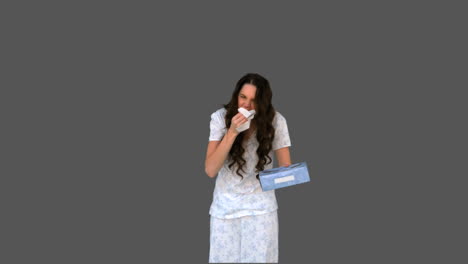 Sick-young-woman-sneezing