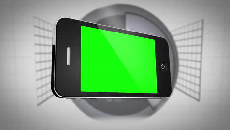 Smartphone-Con-Pantalla-Verde-Delante-De-Las-Estadísticas.