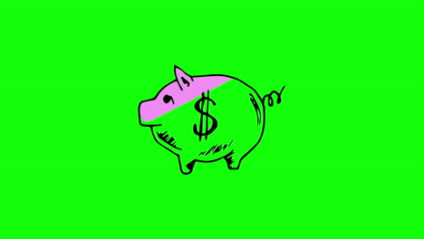 Painting-of-gestating-ping-piggy-bank