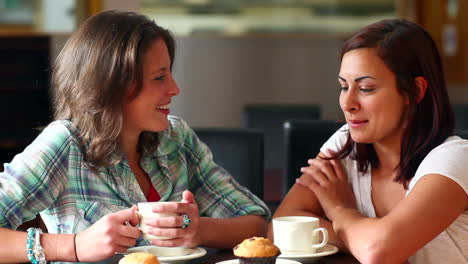 Two-students-chatting-together-in-the-canteen