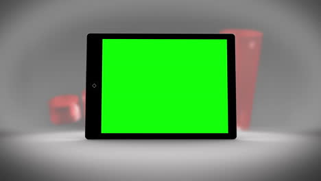 Tablet-Mit-Grünem-Bildschirm-Vor-Statistiken