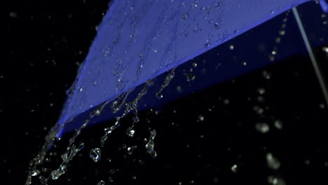 Rain-falling-on-blue-umbrella