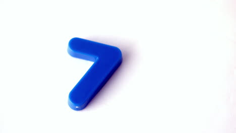 Number-seven-falling-onto-white-surface