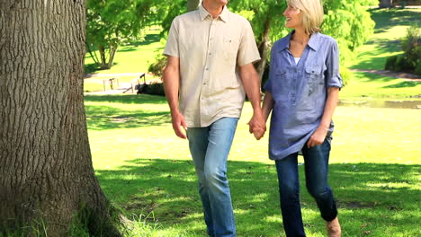 Happy-couple-walking-in-the-park