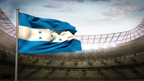 Honduras-national-flag-waving-on-stadium-arena