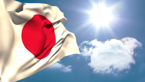 Japanische-Nationalflagge-Weht