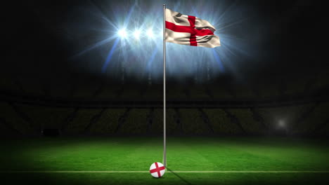 England-national-flag-waving-on-flagpole-