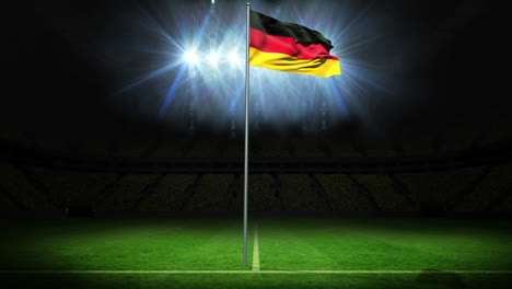 Bandera-Nacional-De-Alemania-Ondeando-En-El-Asta-De-La-Bandera