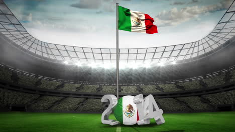 Bandera-Nacional-De-México-Ondeando-En-El-Asta-De-La-Bandera-