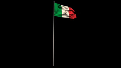Bandera-Nacional-De-Italia-Ondeando-En-El-Asta-De-La-Bandera