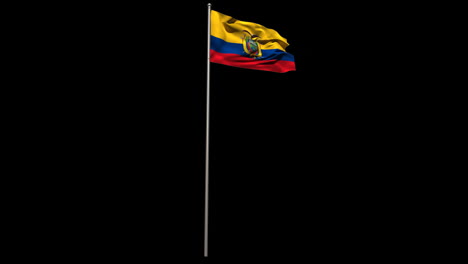 Bandera-Nacional-De-Ecuador-Ondeando-En-El-Asta-De-La-Bandera