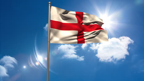 England-national-flag-waving-on-flagpole