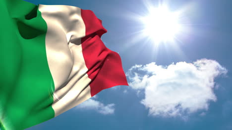 Bandera-Nacional-De-Italia-Ondeando