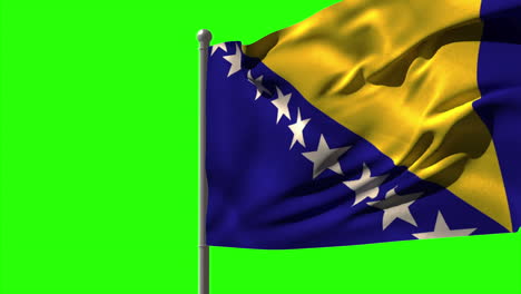 Bosnia-national-flag-waving-on-flagpole