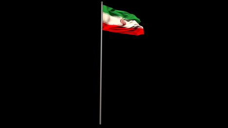 Bandera-Nacional-De-Irán-Ondeando-En-El-Asta-De-La-Bandera