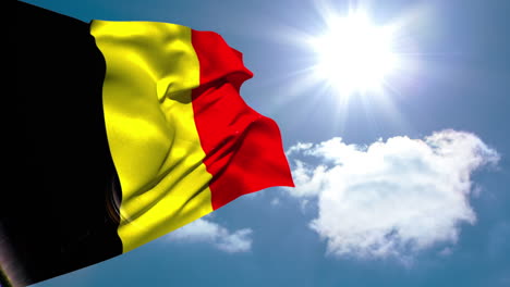 Bandera-Nacional-De-Bélgica-Ondeando