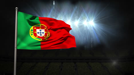 Portugal-national-flag-waving-on-flagpole