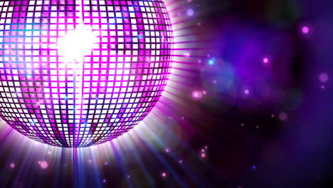 Shiny-purple-disco-ball-spinning-around