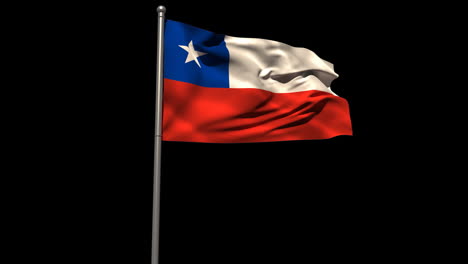 Bandera-Nacional-De-Chile-Ondeando-En-El-Asta-De-La-Bandera