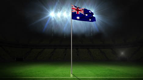Australia-national-flag-waving-on-flagpole-