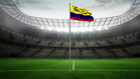 Colombia-national-flag-waving-on-flagpole