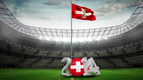 Schweizer-Nationalflagge-Weht-Am-Fahnenmast-
