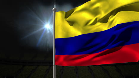 Colombia-national-flag-waving-on-flagpole