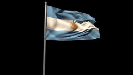Bandera-Nacional-Argentina-Ondeando-En-El-Asta-De-La-Bandera-