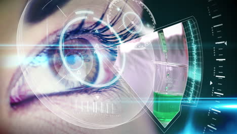 Auge,-Das-Auf-Eine-Futuristische-Benutzeroberfläche-Blickt,-Auf-Der-Laborclips-Angezeigt-Werden